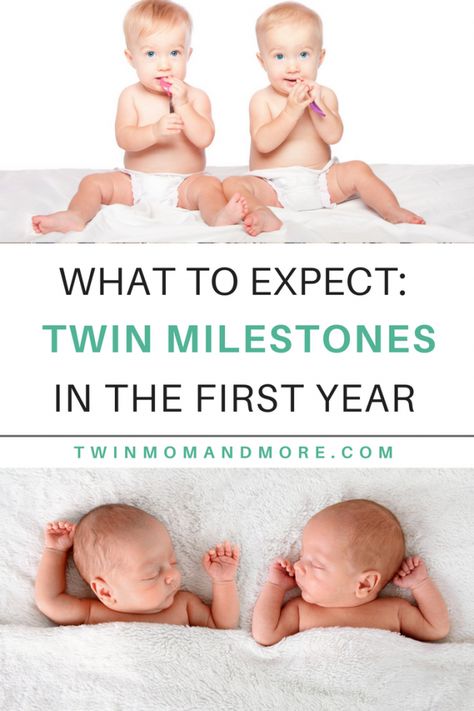 Twin Milestones to Expect During the First Year: What to expect during the firsr year with twins! Here are 7 milestones that are unique to twins. #expectingtwins #newborntwins #twinsfirstyear #twinsdevelopment #raisingtwins Raising Twins, Kids Fever, Twin Life, Milestone Pictures, Expecting Twins, Breastfed Baby, Newborn Twins, Baby Sleep Problems, Twin Pregnancy