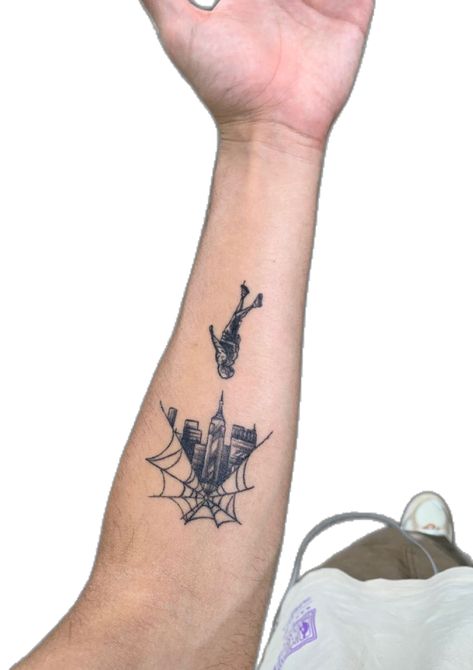 #tattoo #art #spiderman #milesmorales Miles Leap Of Faith, Leap Of Faith Tattoo, Miles Morales Tattoo, Faith Tattoo, Leap Of Faith, Miles Morales, Tatting, Tattoo Ideas, Tattoos