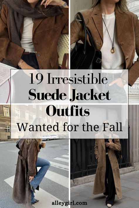 suede jacket, suede jacket outfit, brown suede jacket outfit, brown leather jacket outfit Short Brown Jacket Outfit, Brown Faux Suede Jacket Outfit, Suede Long Jacket Outfit, Brown Shawl Outfit, Fall Suede Jacket Outfit, Styling A Brown Leather Jacket, Dark Brown Jacket Outfit Woman, Light Brown Jacket Outfit Woman, Chocolate Brown Jacket Outfit