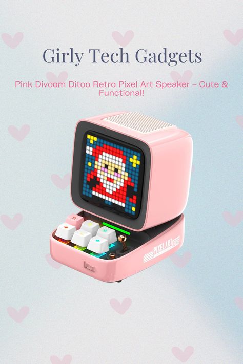 Upgrade your space with the Divoom Ditoo Retro Pixel Art Game Bluetooth Speaker in pink! Featuring a 16x16 LED screen controlled via app, this speaker combines vibrant pixel art, powerful sound, and playful design. Perfect for music, gaming, and fun decor. Available now in my Amazon storefront! 💗✨ #PinkTech #BluetoothSpeaker #RetroStyle Retro Pixel Art, Phone Essentials, Pixel Art Games, Led Screen, Pink Accessories, Amazon Storefront, Fun Cute, App Control, Amazon Finds