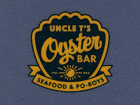 Oyster Bar by Bram Johnson on Dribbble Soul Food Restaurant, Dog Logo Design, Beautiful Logos Design, Restaurant Logo, Bar Logo, Oyster Bar, Vintage Restaurant, Dive Bar, Beautiful Logos