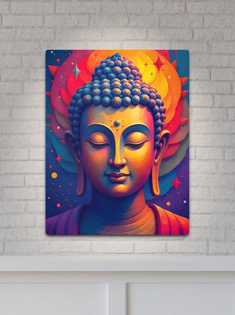 "Vibrant Abstract Colorful Modern Art Buddha Painting" Metal Print for Sale by Dev-Ang | Redbubble Colorful Modern Art, Art Buddha, Painting Metal, Buddha Wall Art, Buddha Painting, Buddha Meditation, Colorful Abstract Painting, Dreamy Art, Metallic Paint