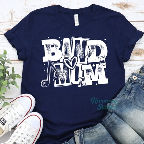 School Band Shirts, Drumline Shirts, Marching Band Shirts, Band Mom Shirts, High School Marching Band, Mom Tee Shirts, Band Mom, Print Transfer, School Band