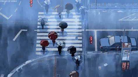 Rain Animation, Apocalypse Landscape, Rain Gif, The Garden Of Words, Garden Of Words, Gif Background, Pixel Art Background, Anime City, Arte 8 Bits