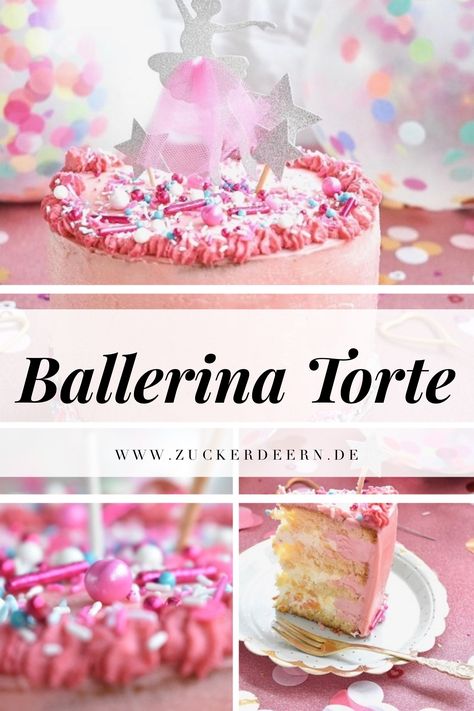 Rezept für eine Ballerina Torte, gefüllt mit Pfirsichen. Ein kleiner Mädchentraum #pfirsich #kindergeburtstag #torten Ballerina Party, Sweet Bakery, Vanilla Cake, Vanilla, Baking, Cake