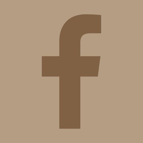 Facebook Brown Logo, Aesthetic App Icons Beige Snapchat, Facebook Logo Aesthetic Brown, Brown Cream Aesthetic App Icons, Brown Logos For Apps, Logo Icon App Iphone Brown, Vintage App Icons Aesthetic, Facebook Logo Aesthetic, Brown Icon App