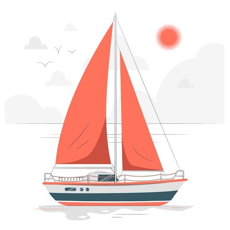 Sail boat concept illustration | Free Vector #Freepik #freevector #maritime #sea-ship #sail #ship Sail Ship, Ship Vector, Concept Illustration, Sail Boat, Sailing Ships, Graphic Resources, Sailing, Vector Free, Vector Illustration