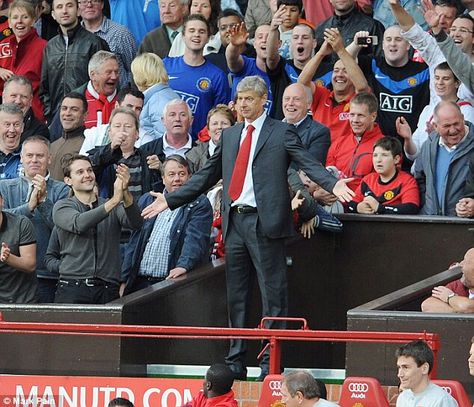 Arsene Wenger is sent to the stands in Old Trafford for kicking a bottle. Arsenal Manager, Dug Out, Arsene Wenger, 65th Birthday, Best Images, Arsenal, Love Him, Turning, Soccer