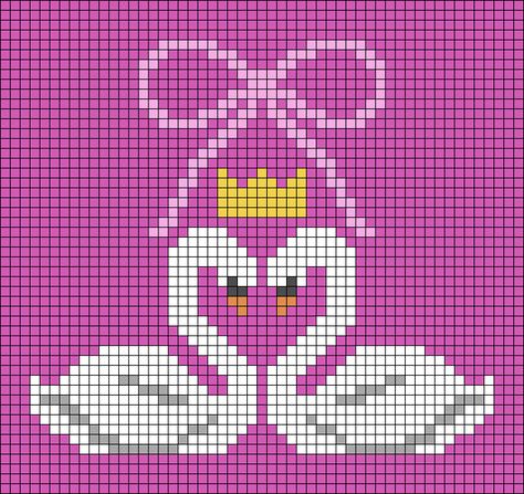 Cross Stitch Swan, Swan Pixel Art, Swan Alpha Pattern, Bow Grid Pattern, Bow Alpha Pattern, Bow Pixel Grid, Alpha Pattern Grid, Crochet Pixel Grid Patterns, Swan Cross Stitch