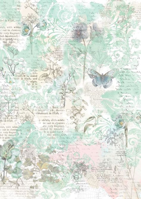 Rice Paper Decoupage Vintage Shabby Chic, Green Scrapbook Paper, France Scrapbook, Bookish Crafts, Journal Crafts, Ipad Icons, Scrapbook Paper Designs, Decoupage Paper Printable, 2024 Printable