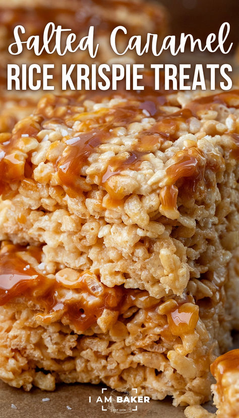 Salted Caramel Rice Krispie Bars, Sea Salt Caramel Rice Krispie Treats, Rice Krispie Treats With A Twist, Rice Krispie Bars With Chocolate, Halloween Rice Krispies Treats, Salted Caramel Rice Crispy Treats, Special Rice Krispie Treats, Home Style Rice Crispy Treats, Carmel Rice Krispie Treats Recipes