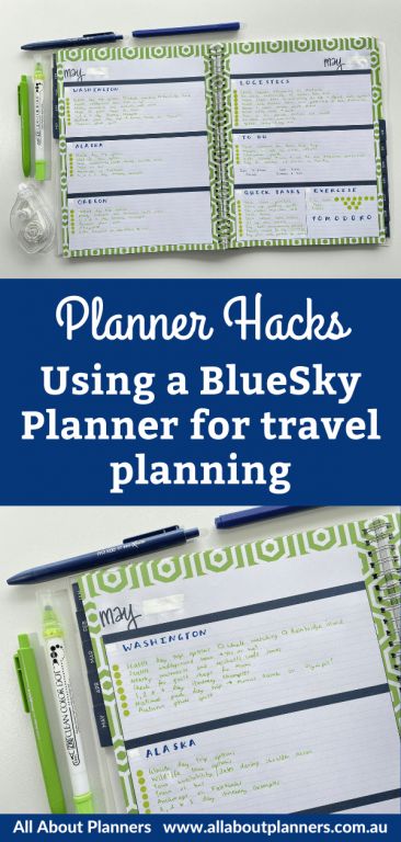 hacking a weekly planner into a project planner blue sky travel planning how to plan an overseas holiday international trip planning Blue Sky Planner, Sky Horizontal, Horizontal Weekly Planner, Planner Review, International Trip, Fine Point Pens, Planner Tips, Itinerary Template, Project Planner