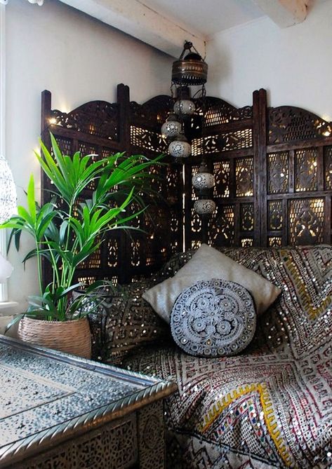 Fabric Room Dividers, Inner Landscape, Bamboo Room Divider, Moroccan Interiors, Casa Country, Deco Boheme, Bohemian Interior, Moroccan Decor, Cool Ideas