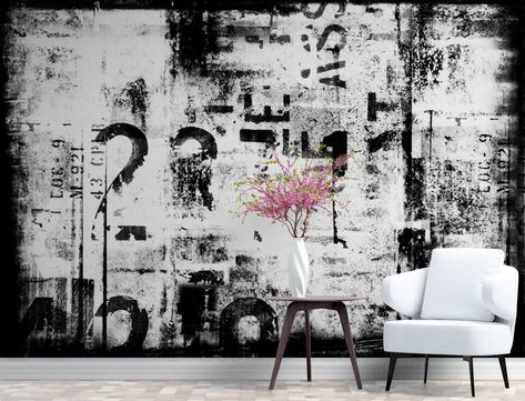 Funky Interior Design, Graffiti Wall Mural, Peel And Stick Mural, Grunge Wallpaper, Graffiti Letters, Character Making, Sand Textures, Graffiti Murals, Graffiti Wallpaper