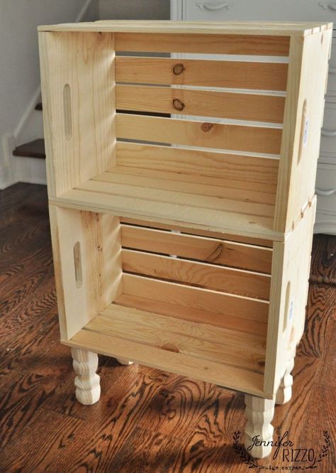 Crate Side Table, Crate End Tables, Crate Table, Diy Crate, Diy Side Table, Crate Diy, Crate Shelves, Diy End Tables, Diy Sofa Table