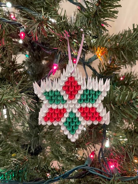 3d Origami Christmas, Origami Christmas Star, 3d Origami Heart, Origami Christmas Tree, Star 3d, Origami Star, Origami Ideas, Origami Heart, Christmas Origami