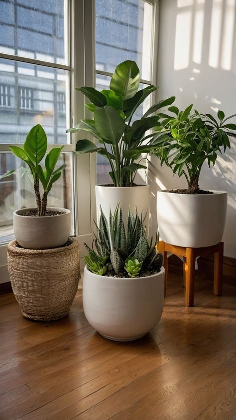 Discover the best indoor home plants for decorating living rooms with low light Find houseplants that are easy to grow and perfect for adding decor to living spaces Learn how to display plants in unique ways such as hanging them or placing them on large shelves Save money by opting for low-maintenance indoor plants that make a big impact on your decor Rooms With House Plants, Big Plants For Living Room, Cute Plant Ideas, Big Plants Indoor Living Rooms, Plants In Living Room, Decorate With Plants, Home With Plants, Low Maintenance Indoor Plants, Indoor Oasis