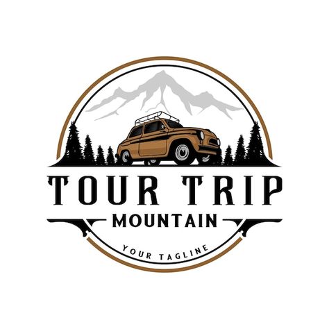 Road Trip Logo Design, Off Road Logo Design, Road Trip Logo, Tour And Travel Logo, Camper Logo Design, Tour Logo Design, Travel Logo Design Ideas, Yg Logo, Travel And Tours Logo