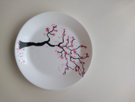 Cherry Blossom Ceramic Painting, Cherry Blossom Pottery Painting, Cherry Blossom Pottery, Pottery Painting Ideas Easy, Cherry Blossom Painting, Diy Pottery Painting, Painted Coffee Mugs, Flower Tree, Sakura Tree