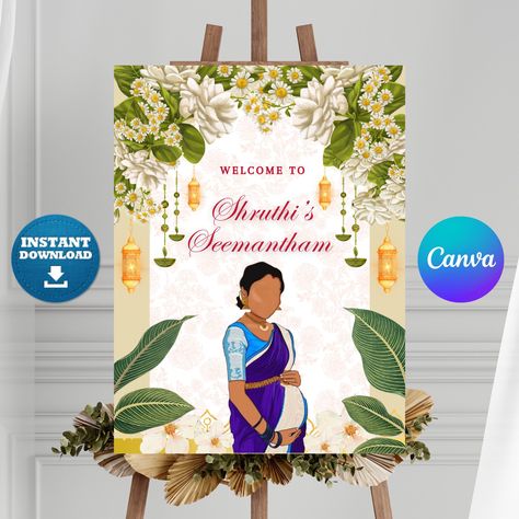 Indian Baby Showers, Thanksgiving Wedding, Ceremony Sign, Indian Baby, Welcome Boards, Type Font, Baby Shower Sign, Ceremony Signs, Theme Background