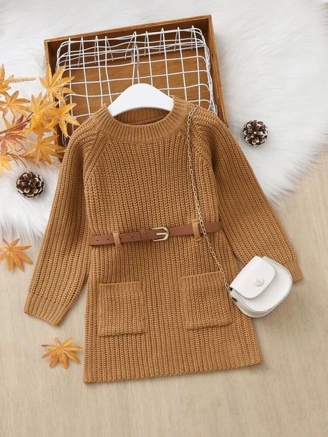 Crochet Baby Costumes, Kids Street Style, Crochet Sweater Design, Knit Baby Dress, Belted Sweater, Baby Knitwear, Crochet Sweaters, Crochet Shop, Kids Party Dresses