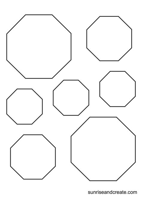 Free Printable Octagon Templates - Sunrise and Create Hexi Templates Free Printable, Octagon Template Free Printable, Free Hexagon Template, English Paper Piecing Patterns Free Printables Templates, Hexagon Quilt Pattern Free Templates, Quilt Templates Printable Free, Hexagon Pattern Template, Hexagon Template Free Printable, Fabric Scrapes