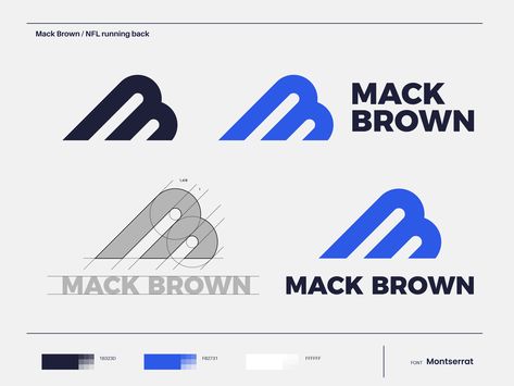 Mack Brown - Logo Design by RubenDaems Brown Logo Design, Montserrat Font, Logo Illustration Design, Gift Logo, Name Card Design, Vi Design, Browning Logo, Logo Collection, Text Logo