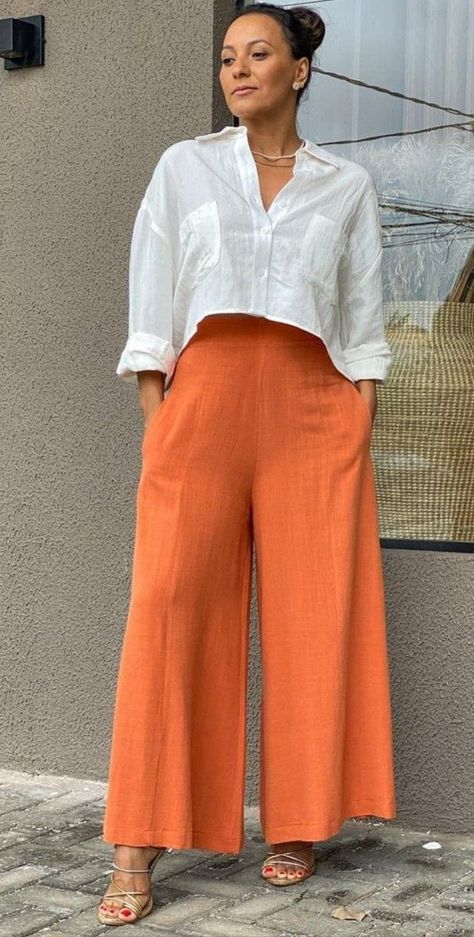 Orange Womens Outfits, Names For Clothing Brand, Tulle Pattern, Casual Chic Outfits, Elegante Casual, Classy Casual Outfits, Classy Casual, Casual Chic Outfit, Modest Fashion Outfits