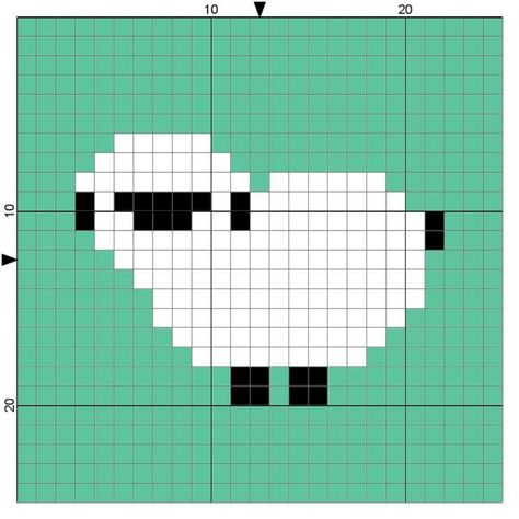 Sheep Alpha Pattern, Sheep Pixel Art, Knitting Charts Animal, Sheep Cross Stitch, Bobble Stitch Crochet, Kids Knitting Patterns, Crochet Sheep, Womens Knitting Patterns, Graph Crochet