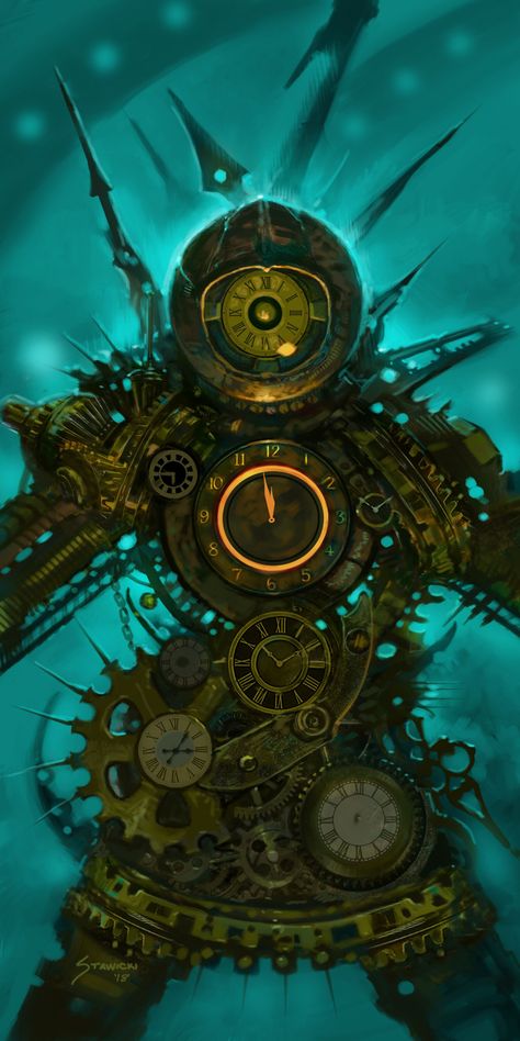 matt stawicki - unforgiven clock Clock Artwork, Medieval Character, Character Male, Steampunk Characters, Arte Robot, 다크 판타지, Monster Concept Art, Dungeons And Dragons Characters, Dnd Art