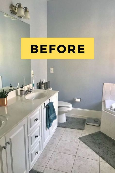 If you love Farmhouse then you'll love this bathroom fixer upper style makeover remodel project. Check out the before and after photos of this diy bathroom makeover farmhouse style. #diy #farmhouse #bathroom #makeover Bathroom Fixer Upper, Coastal Farmhouse Table, Diy Farmhouse Bathroom, Farmhouse Idea, Coastal Farmhouse Bathroom, Farmhouse Bathroom Makeover, Fixer Upper Bathroom, Paint Kitchen Cabinets, Mudroom Makeover