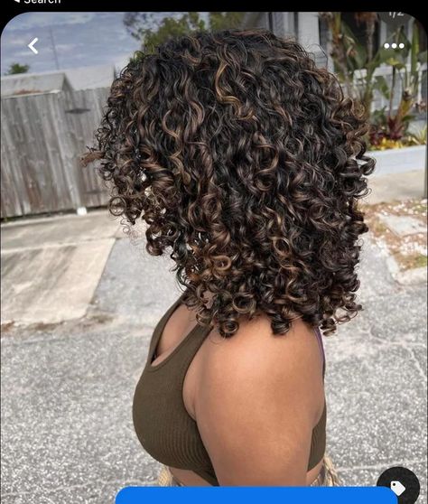 Natural Curly Hair With Highlights, Elegant Hair Color, Curly Hair With Highlights, Curly Highlights, Dyed Curly Hair, Highlights Curly Hair, Hair With Highlights, Brown Curls, Brown Curly Hair