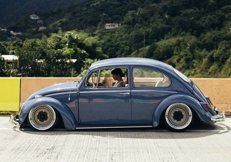 Vw Bug Slammed, Old Bug, Beetle Vw, Classic Road Bike, Stanced Cars, Vintage Vw Bus, Classic Volkswagen, Rockabilly Girl, Vw Aircooled