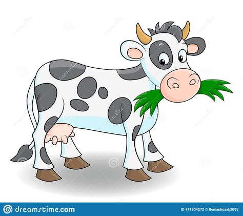 Illustration about Cute cartoon cow eating green grass. Illustration of domestic, isolated, food - 141904272 Cow Eating Grass Cartoon, Cow Eating Grass Drawing, Cow Drawing Easy, Eating Drawing, Cow Eating, Cute Cartoon Cow, Animal Eating, Grass Drawing, Grass Illustration