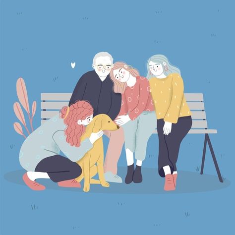 Family Time Illustration, 가족 일러스트, Illustration Story, Illustrations Design, Dog Happy, Lifestyle Illustration, Family Dog, Family Illustration, Enjoy Time