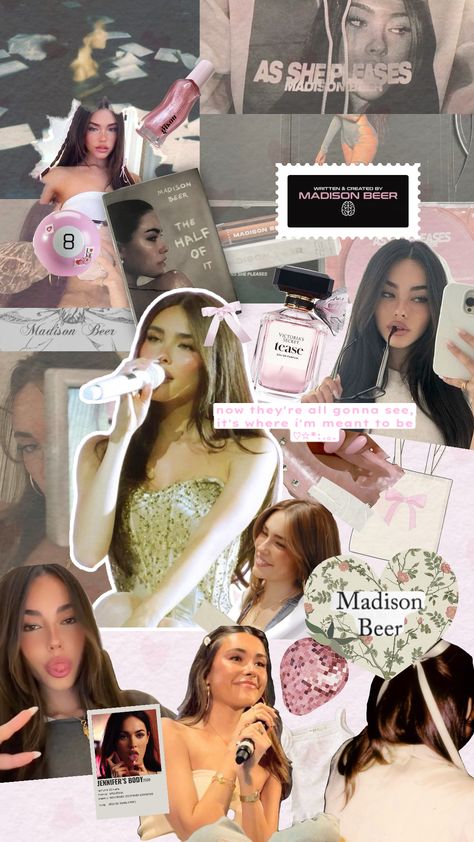 madison beer shuffle wallpaper cute girly pink coquette bow aesthetic music pop singer icons Wallpaper Cute Girly, Madison Wallpaper, Shuffle Wallpaper, Madison Bear, Madison Beer Tour, Beer Wallpaper, Beer Background, Madison Style, Bow Aesthetic