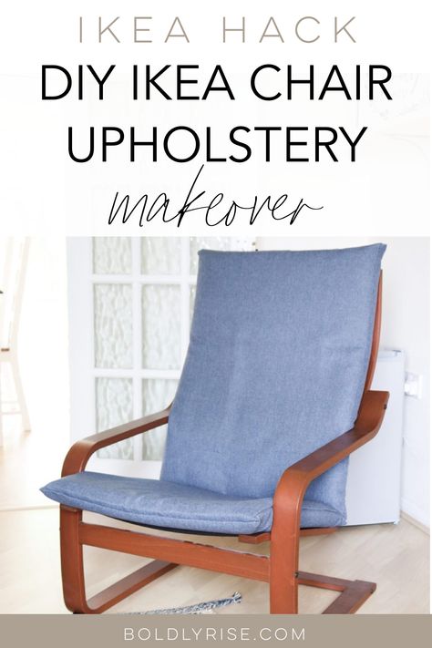 Give your IKEA chair pad a makeover with this easy IKEA Hack. No sewing machine needed. This used to be a bright red cushion and didn't go with any of my decor. So I changed it to a softer toned color that fits right into my natural boho/farmhouse style. Ikea Chair Makeover, Ikea Rocking Chair, Ikea Chair Cover, Diy Chair Cushions, Refinished Chairs, Rocking Chair Makeover, Diy Chair Covers, Ikea Poang Chair, Ikea Armchair