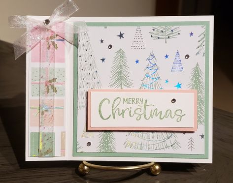 Book Binding card Su Whimsy And Wonder Cards, Stampin Up Book Binding Christmas Cards, Whimsy And Wonder Dsp Stampin Up Cards, Stampin Up Whimsy And Wonder Dsp, Whimsy And Wonder Stampin Up Cards, Whimsical Trees Stampin Up Cards, Stampin Up Whimsy And Wonder, Whimsy Christmas, Christmas Whimsy