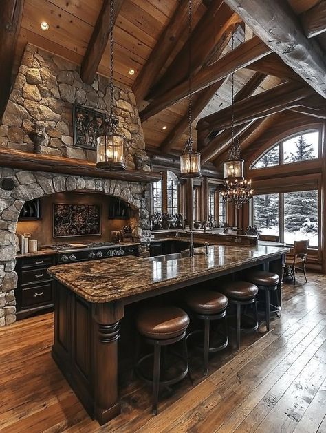 Attractive Log Cabins Amazing Log Cabins, Hunters Cabin Interior, Montana Cabin Interiors, Bloxburg Dorm, Log Cabin Homes Interior Decor, Mountain Lodge House Plans, Log Cabins Interiors, Winter Mansion, Luxury Cabin Interior