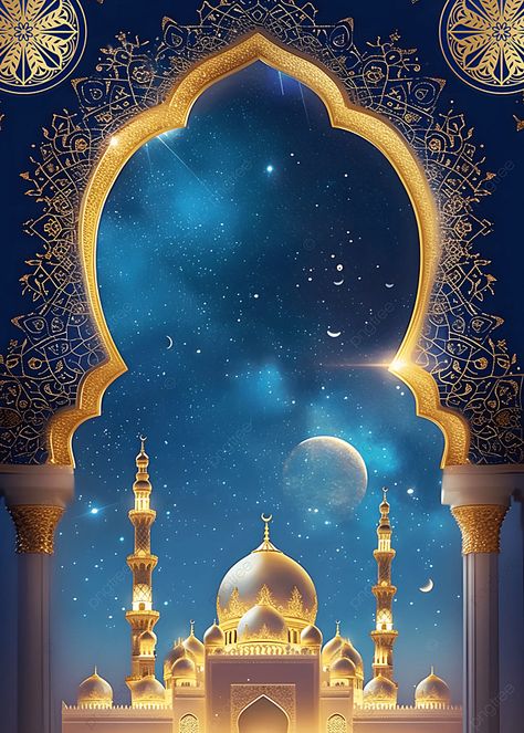 Islamic Background Images, Ramadan Decorations Lights, Islamic Background Design, Mosque Night, Muslim Background, Mosque Background, Ramadan Wallpaper, Islamic Background Vector, Night Starry Sky