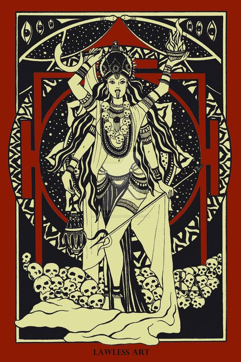 The Dark Mother Kali by JanneLawless @DeviantArt Kali Tattoo, Dark Mother, Mother Kali, Jai Mata Di, Kali Ma, Kali Mata, Kali Goddess, Hinduism Art, Vedic Art