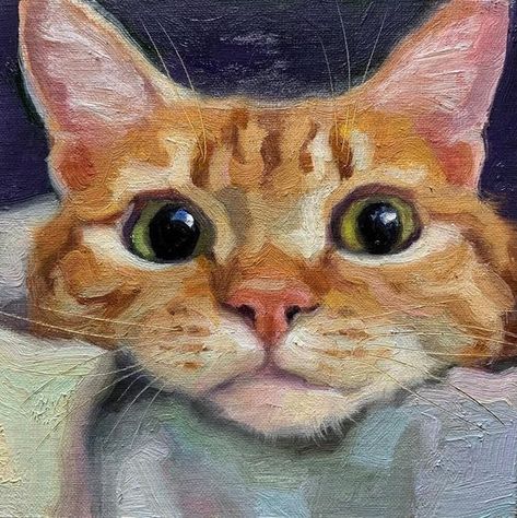 Orange Cat Watercolor Painting, Cat Art And Craft, Cat Watercolor Paintings, Orange Cat Painting, Orange Cat Art, Simple Cat Tattoo, Line Art Simple, Cat Oil Painting, Cat Tattoo Ideas