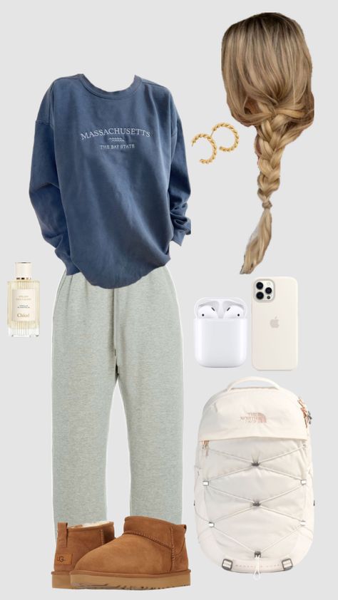 Cute School Outfits Sweatpants, Outfits For Pajama Day At School, Tuesday School Outfits, Period Outfits Comfy, Outfit Ideas For School College, Preppy Outfits Aesthetic For School, Popular Outfits 2024, Going To The Theatre Outfit, Tuesday Outfit School