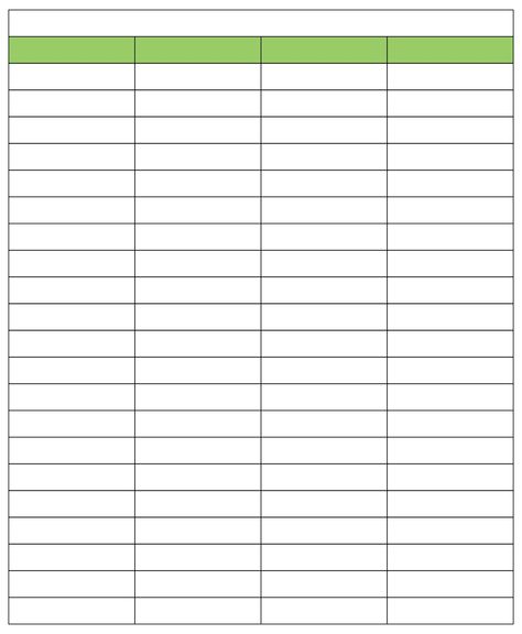 Printable Blank 4 Column Chart Templates 4 Column Chart Template, 4 Column Table Template, Blank Spreadsheet Free Printable, 5 Column Chart Template, Printable Charts Templates, Blank Spreadsheet Template Free Printable, Blank Charts Templates Free Printable, 4 Column Template, Blank Table Template