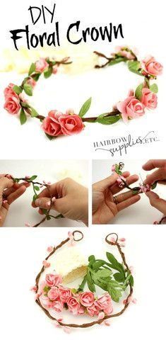 Handmade gift - amusing photo Make A Flower Crown, Diy Floral Crown, Crown Tutorial, Photo Props Diy, Flowers Crown, Headband Diy, Diy Flower Crown, Fleurs Diy, Diy Crown