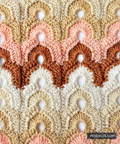 Looking for some really pretty, fun pattern to crochet? Check out this Multicolor Crochet Pattern from MyPicot! Her work is so amazing and beautiful, there is so much talent shared with all of us. As usual, you’ll see lots of color choices when you visit the site, so your imagination will work much faster.   —————————————– … Crochet Aphgans, Mypicot Crochet, Picot Crochet, Wave Stitch, Advanced Crochet, Gilet Crochet, Crochet Tunic, Crochet Motifs, Crochet Stitches Tutorial