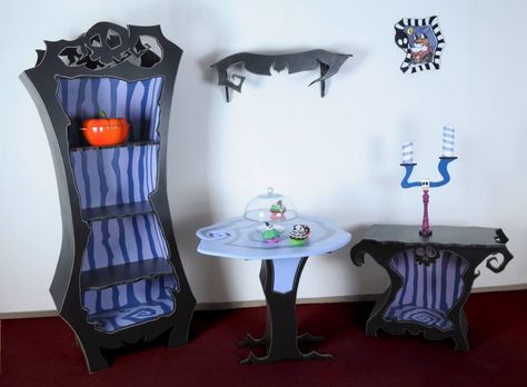 Tim Burton furniture Tim Burton Style, Christmas Furniture, Whimsical Furniture, Christmas Bathroom Decor, Christmas Bathroom, Christmas Bedroom, Christmas Room, Funky Furniture, Jack Skellington