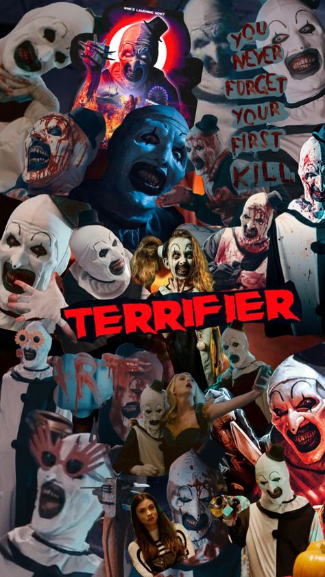 Terrifier Wallpaper, Horror Wallpapers Hd, Horror Photography, Disney Horror, Movie Collage, Halloween Wallpaper Iphone Backgrounds, Halloween Wallpaper Cute, Scary Wallpaper, Halloween Horror Movies