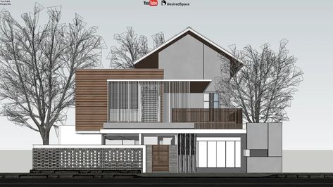 Japandi House Exterior, Tropical House Exterior, Tropical Houses Architecture, Japandi House, Modern Tropical House, Tropical House Design, Pool House Plans, House Design Exterior, Narrow House