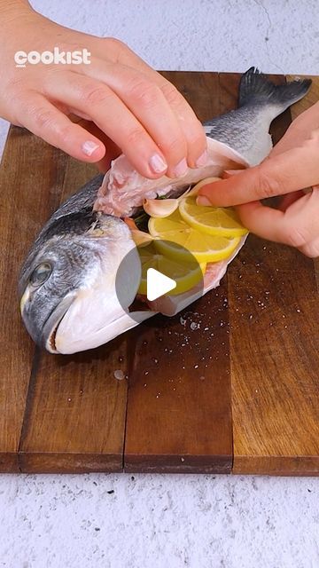 Salted Fish Recipe, Baking Whole Fish In Oven, Filet Of Sole Recipes Healthy Baked Fish, Fish With Potatoes Oven Baked, Lemon Dill Cod Baked Fish, Branzino Recipe Filet Pan Seared, How To Cook Fish, Lemon Slice, Extra Virgin